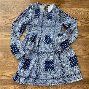 Crewcuts Navy and White Paisley Kids Dress, size 10